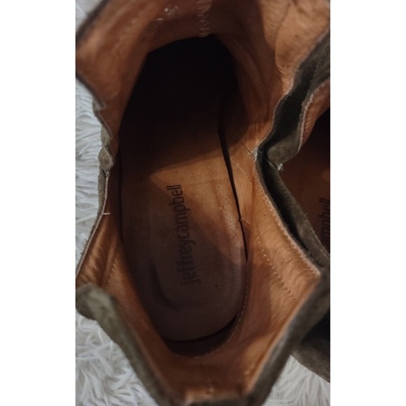 Jeffrey Campbell Tan Olive Suede Orwell Ankle Boots Booties women's Size 8 - Picture 3 of 9